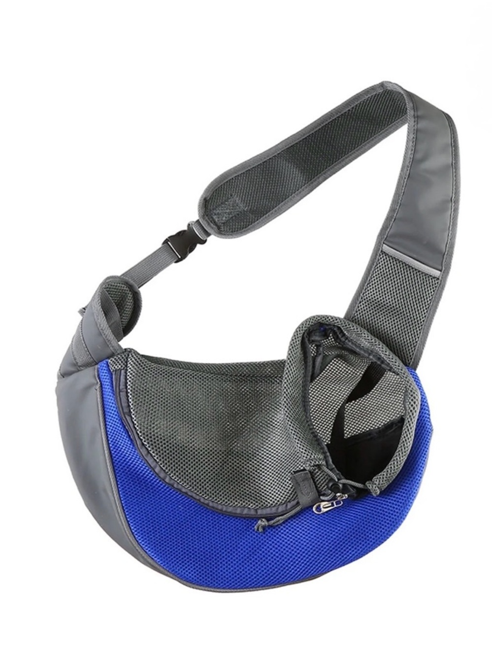 Gray & Blue Pet Sling Carrier - Comfortable Hands-Free Dog Travel Sling - Picture 13 of 13